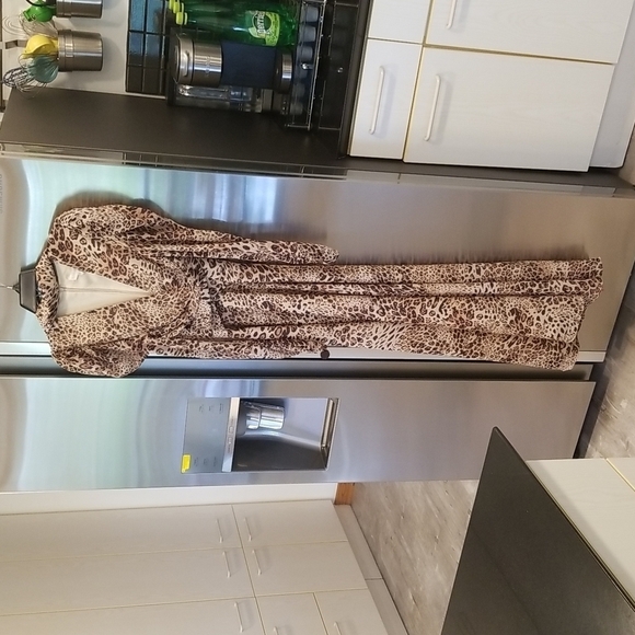 💕RONNY KOBO💕 Bernadette Pleated Leopard-Print Chiffon Midi Dress ~ Small NWT - Picture 12 of 16